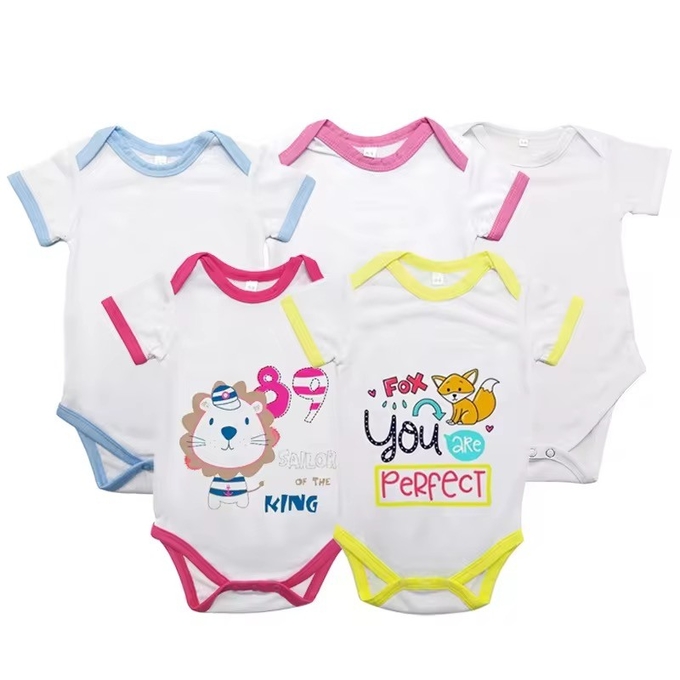 Colored Baby Sublimation Bodysuit Romper For Sublimation Photos Printing
