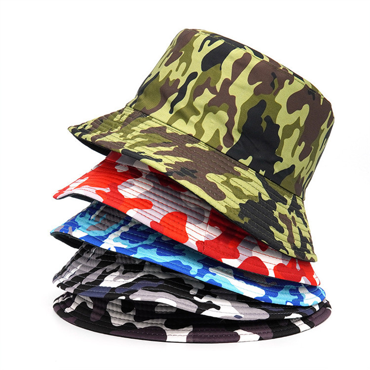 Fashion Women Men Camouflage Bucket Hat Outdoor Sport hat with full printing pattern