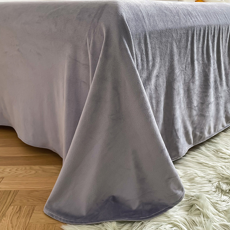 Princess Style Grey Purple Shaggy Warm Mink Velvet Crystal Duvet Cover Set for Winter