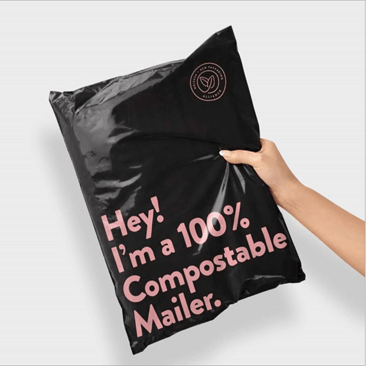 Biodegradable Mailing Bag Compost Courier Bag PLA+PBAT Vegetable Starch Postal Packaging Bag Clothing Express Bag Logo