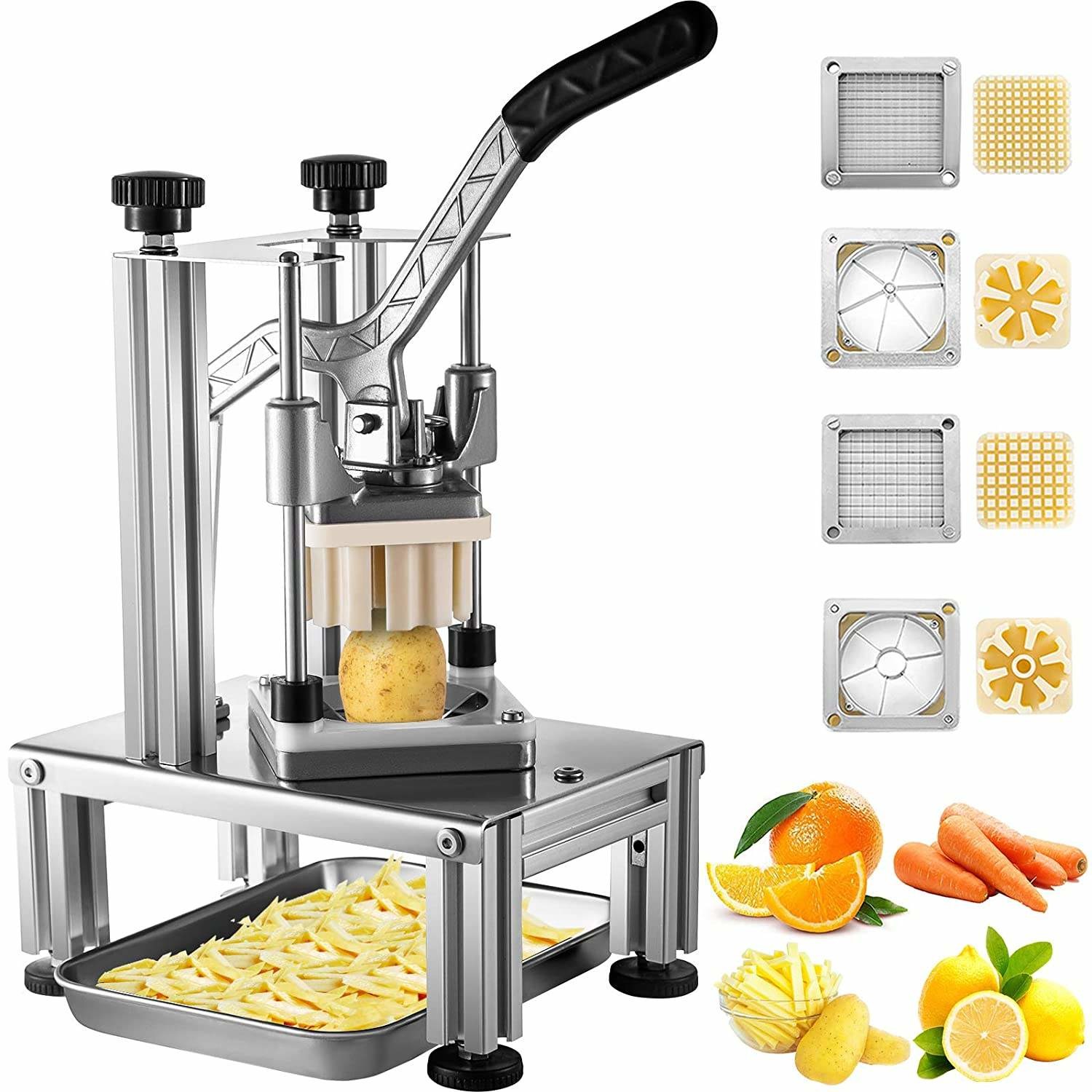 Multifunction SS 304 Vegetable Fruit Slicer , Potato Chopper Machine
