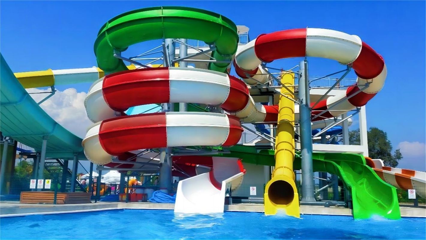12mm Thickness fiber glass pool slide Water Theme Park Equipment Set