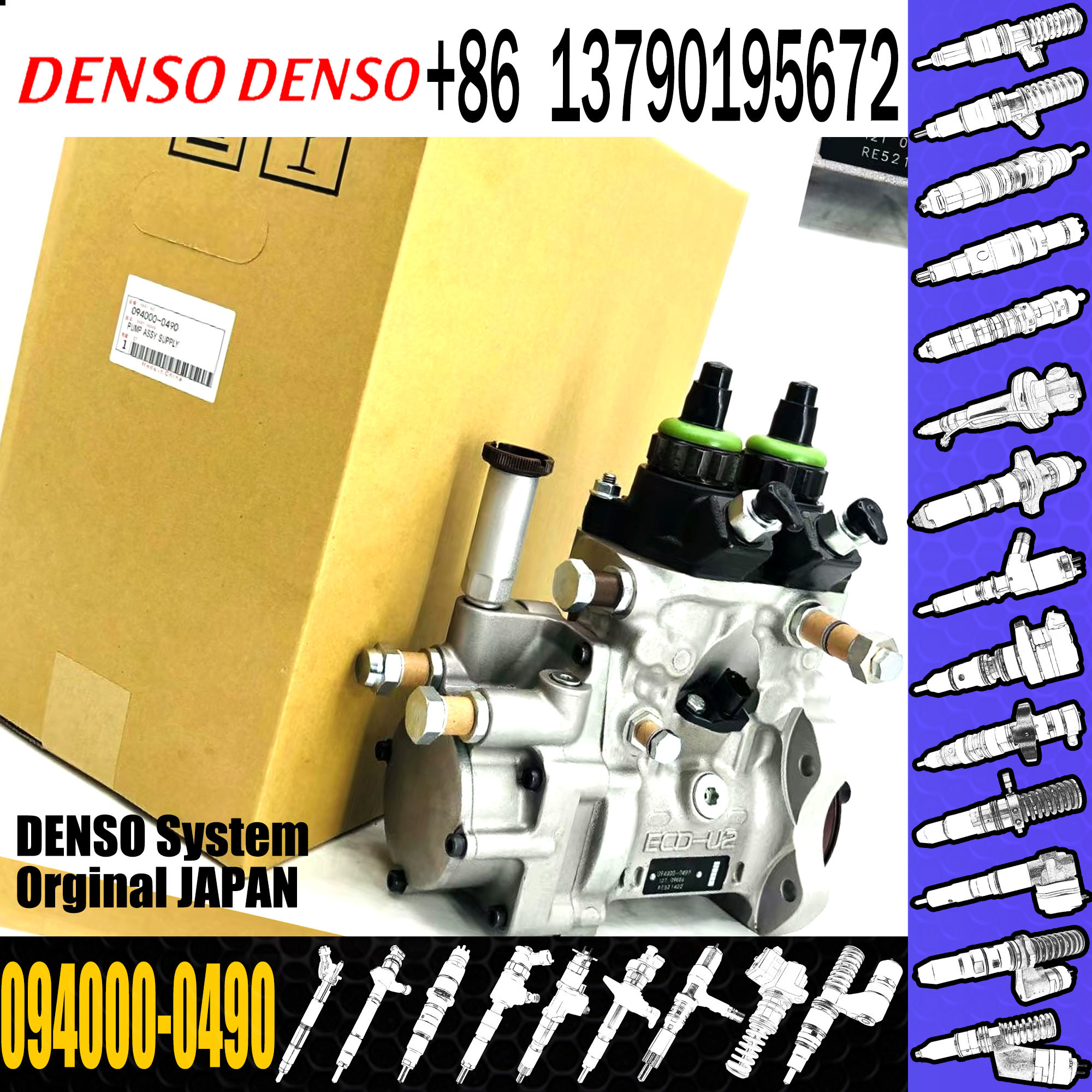 Original fuel injection pump 094000-0490 for HP0 pump 0940000490,RE521422,518423