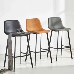 Quality Commercial PU Leather Bar Stools with Iron Legs for sale
