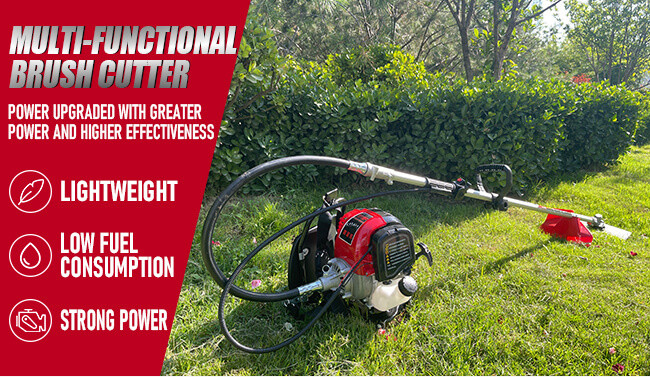 Multi Function Gasoline Brush Cutter 0.75KW 4 Stroke Backpack Grass Cutter