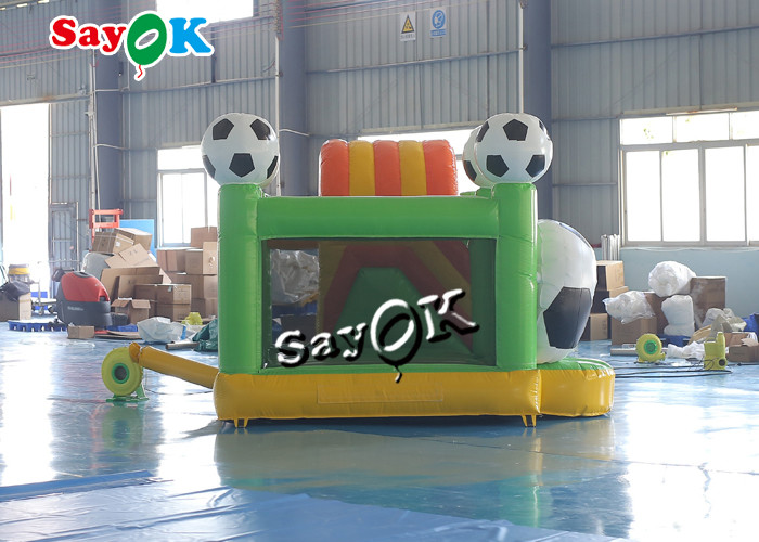 Green Small Football Jumper Inflatable Bounce Soccer Bouncer Slide Combo