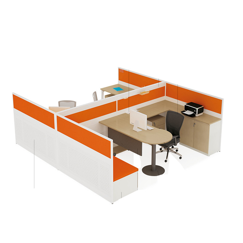 Cheap Orange Office Workstation Price Modular 2 4 6 People Office Workstations Desk