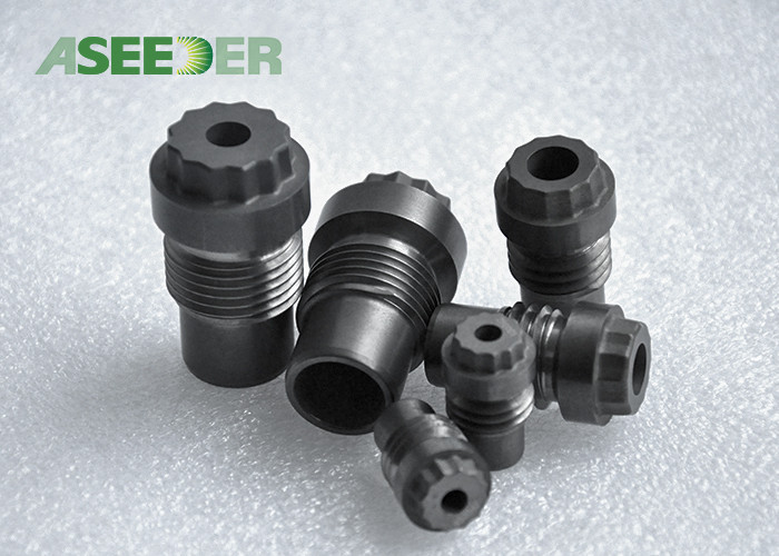 OEM Tungsten Carbide Spray Nozzle / Black Cemented Carbide Wear Parts