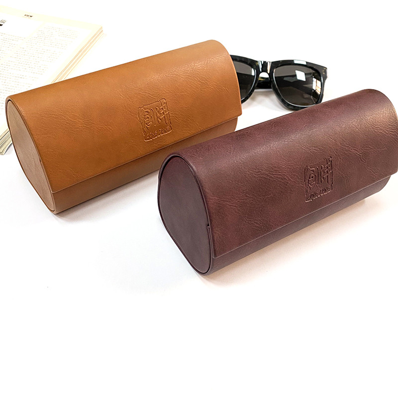 Custom Big Size Retro Leather Hard Sunglasses Case Protector Holder Box