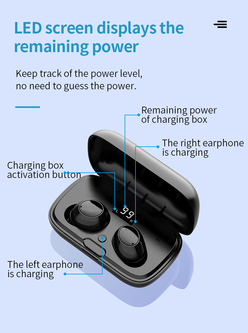 120H 2 In 1 Twin Wireless Earbuds , Plastic Mini Bluetooth 5.0 Wireless Earbuds