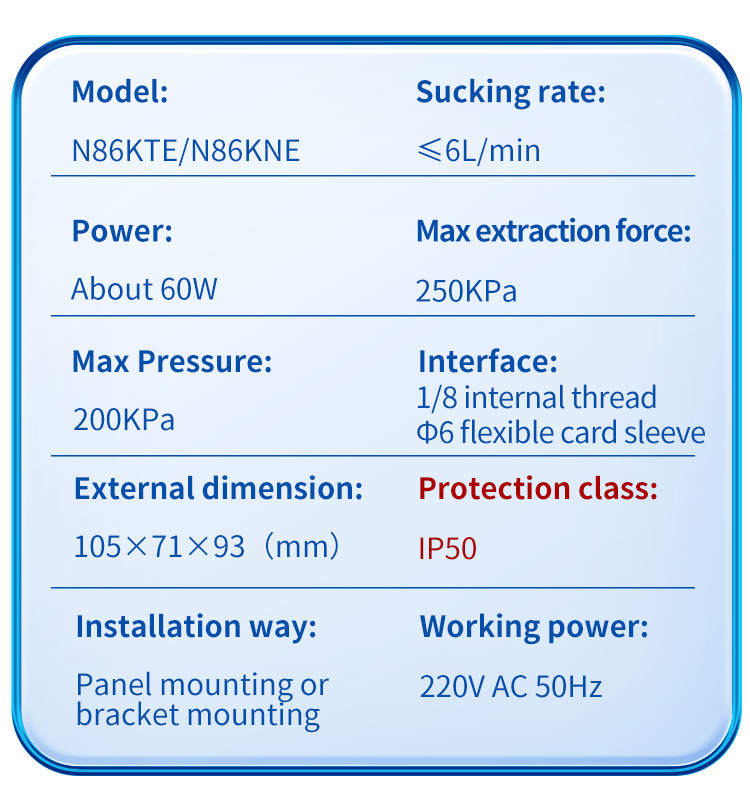 BAXIT N86KTE High Temperature And Environmental Protection Sampling Pump