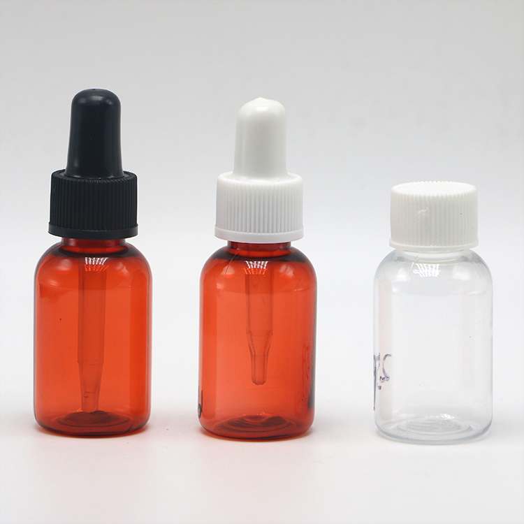 15ml Round Shape PET Plastic Dropper Bottle with Tube Medicine Grade Customized Dropper Cap