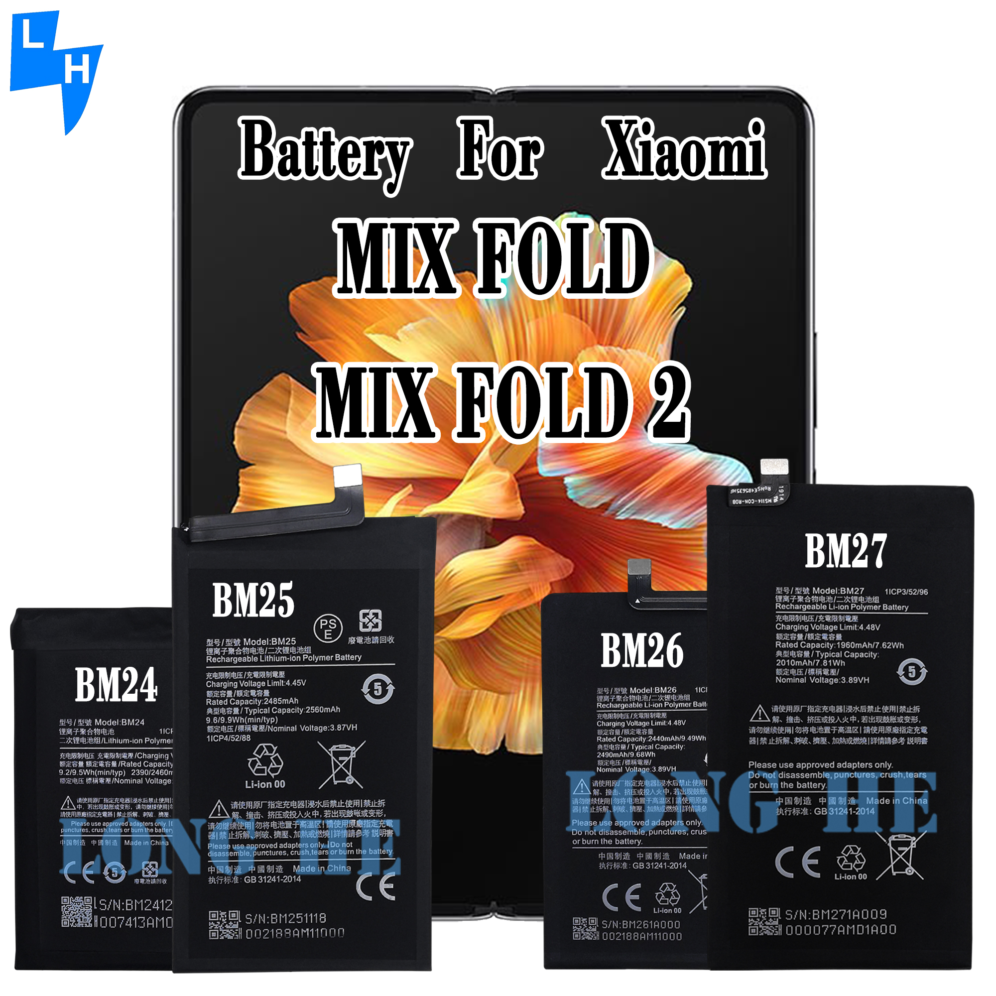 OEM BM24 BM25 BM26 BM27 Battery for XIAOMI Mi Mix Fold/M2011J18C 2460mAh 2560mAh 0 Cycle