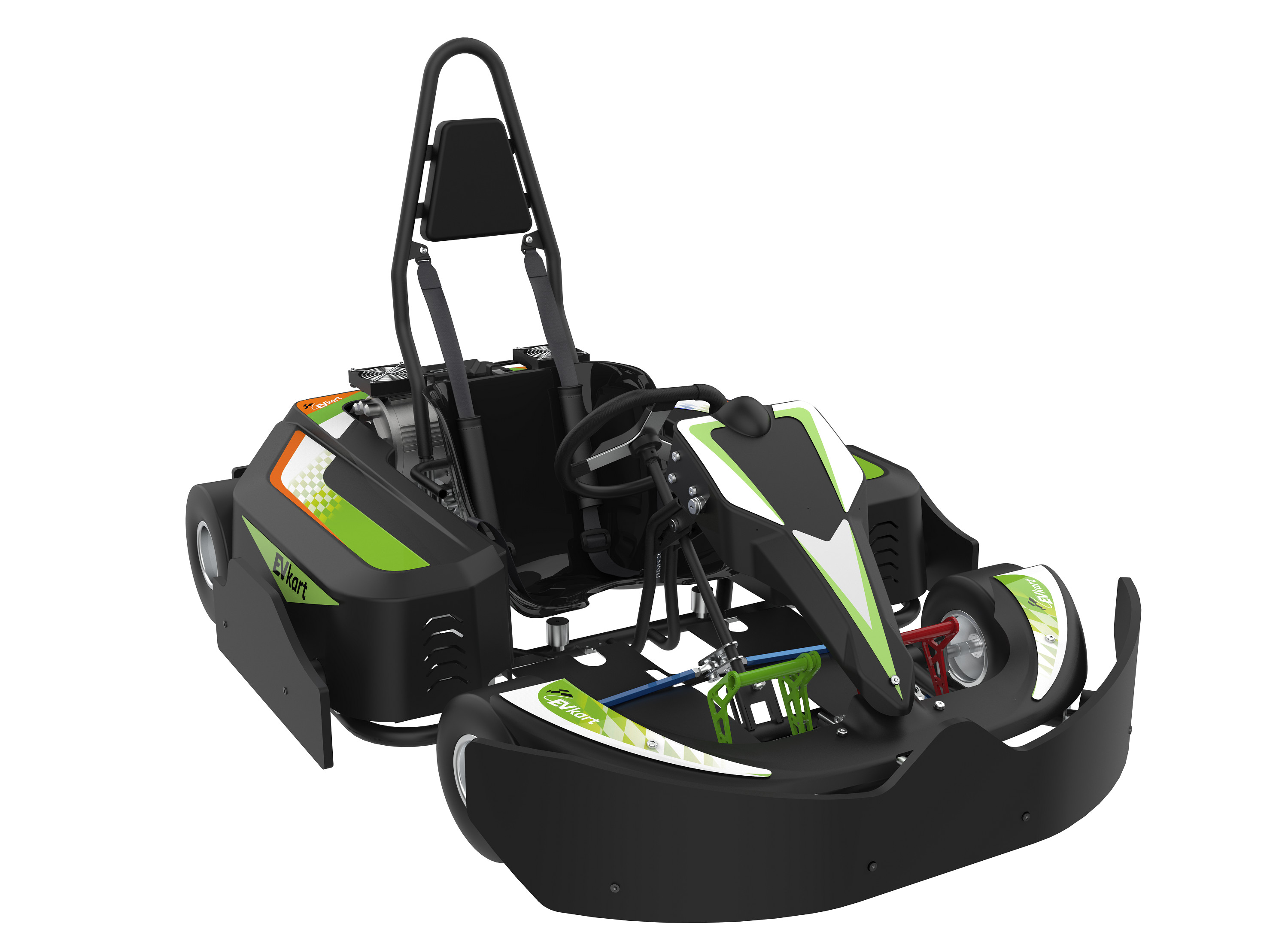 4130CrMo Steel Frame Kids Battery Powered Go Kart 75km/h With Remote Control