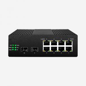 China 8GE RJ45 2GE SFP Industrial PoE+ Switch Ruggedized Support Web Management on sale