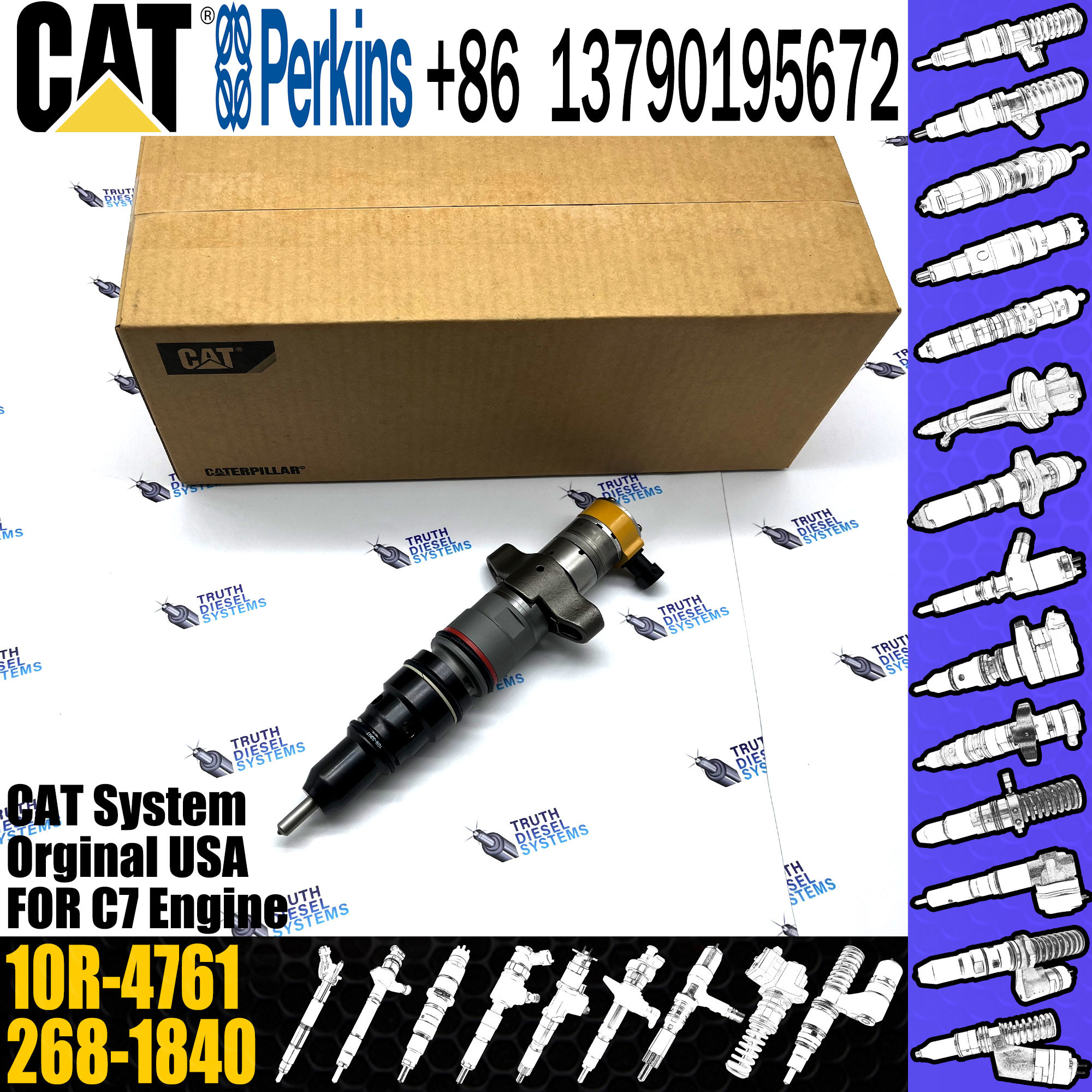 Diesel fuel injector 10R-4763 10R-7221 20R-1260 10R-4761 20R-8064 for construction machinery C7