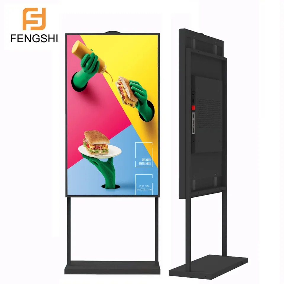 Slim Freestanding Digital Signage 49 Inch Rj45 Input