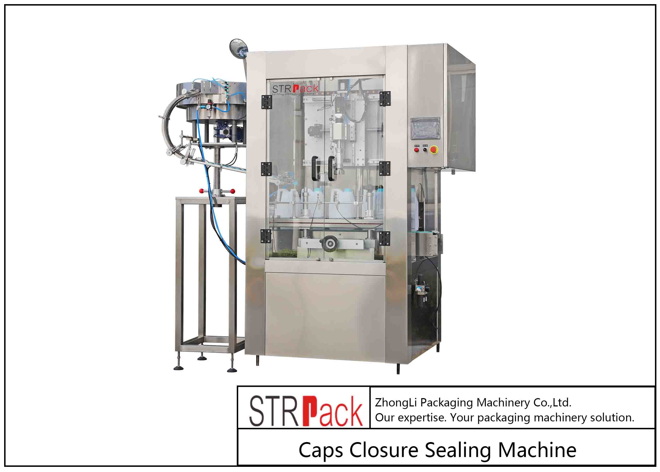 Tracking Plastic Caps Closure Sealing Machine Bottle Neck Take Cap System