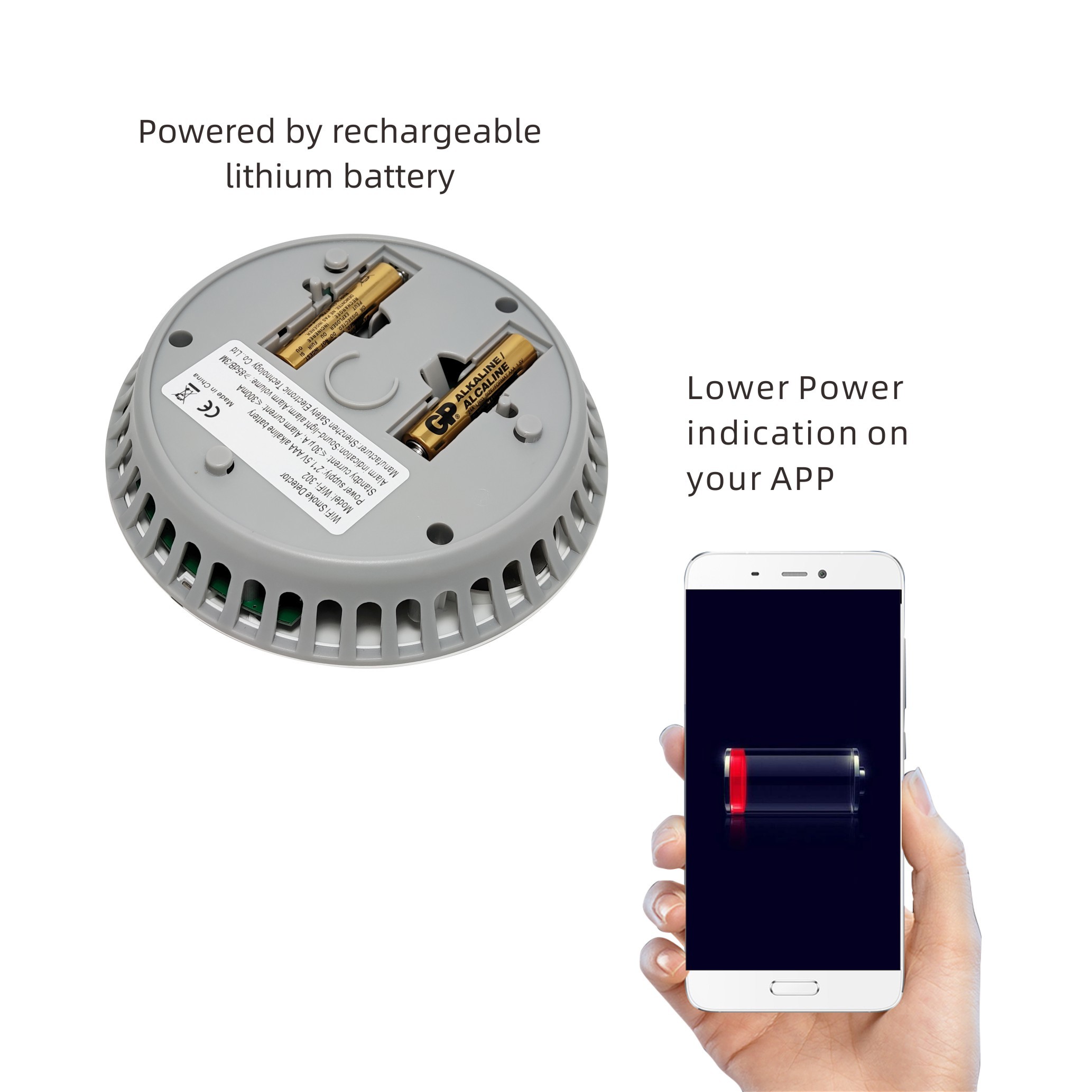 Tuya App Control Photoelectric Optical WIFI Smart Smoke Detector For Home Security