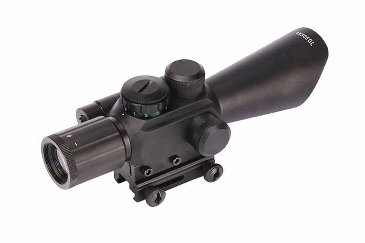 4X30EGL Hunting Scope with Red Laser and Easy Windage/Elevation Adjustments
