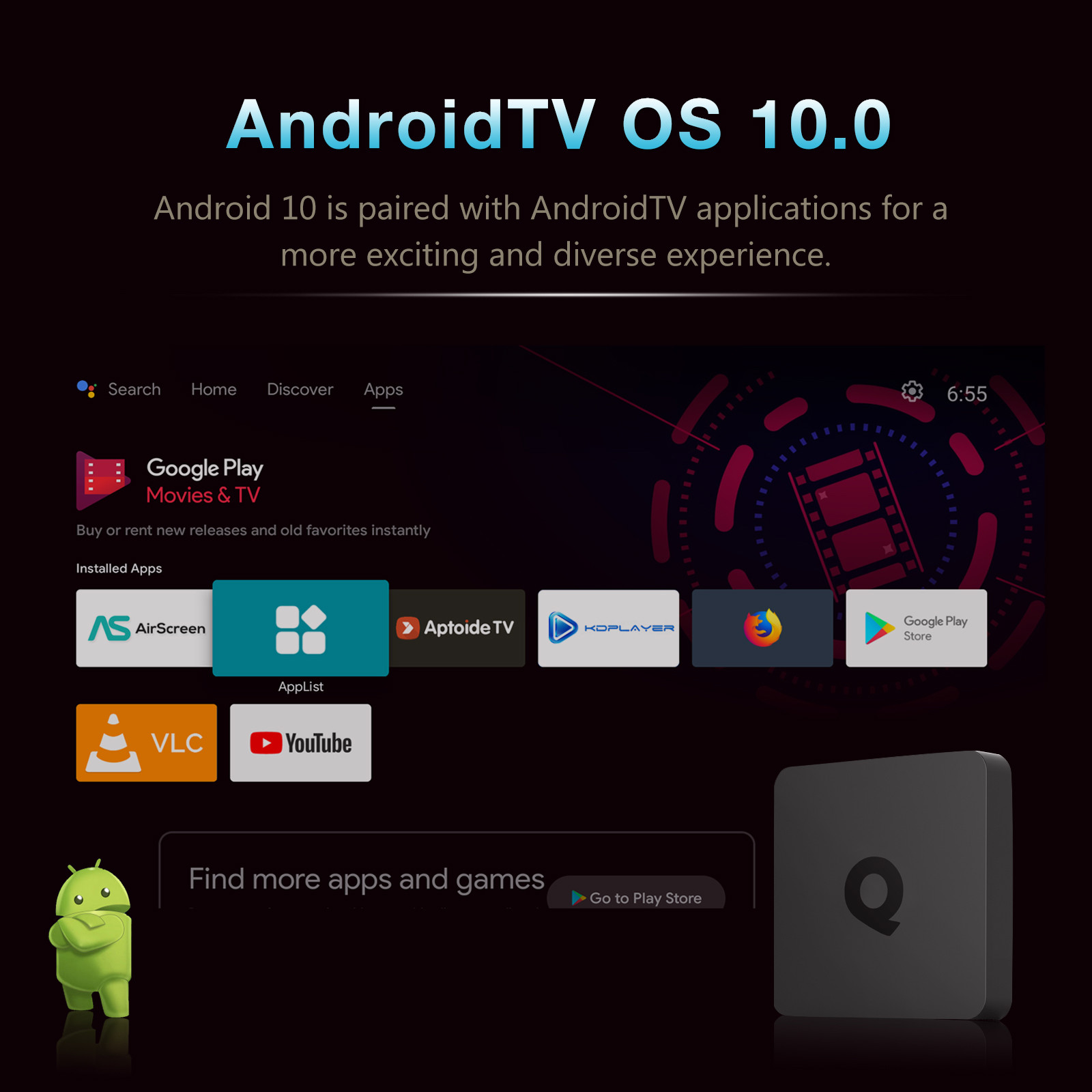 Android Smart North American IPTV Voice Control ATV TV Box Q1 4K