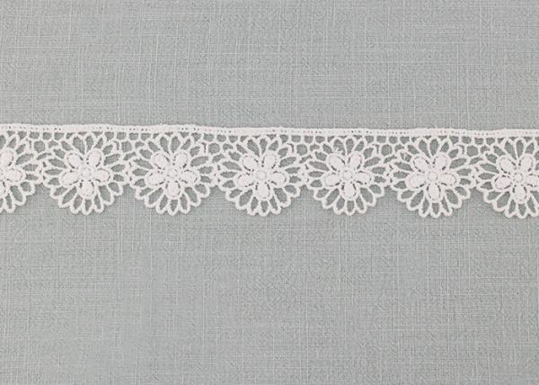 Buy Floral Venice Lace Trims , Vintage White Embroidered Lace Trim For Bridal Dresses at wholesale prices