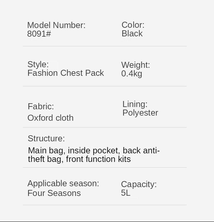 5L Waterproof Messenger Satchel Shoulder Bag 17*7*29cm