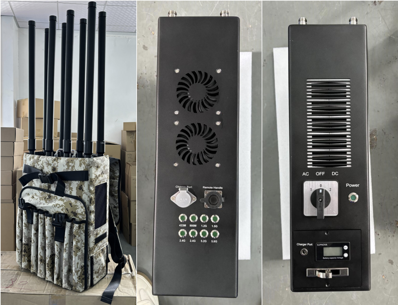 400M 900M 1.2G 1.5G 2.4G 5.2G 5.8G Drone Frequency Jammer Amplifier Signal Jamming