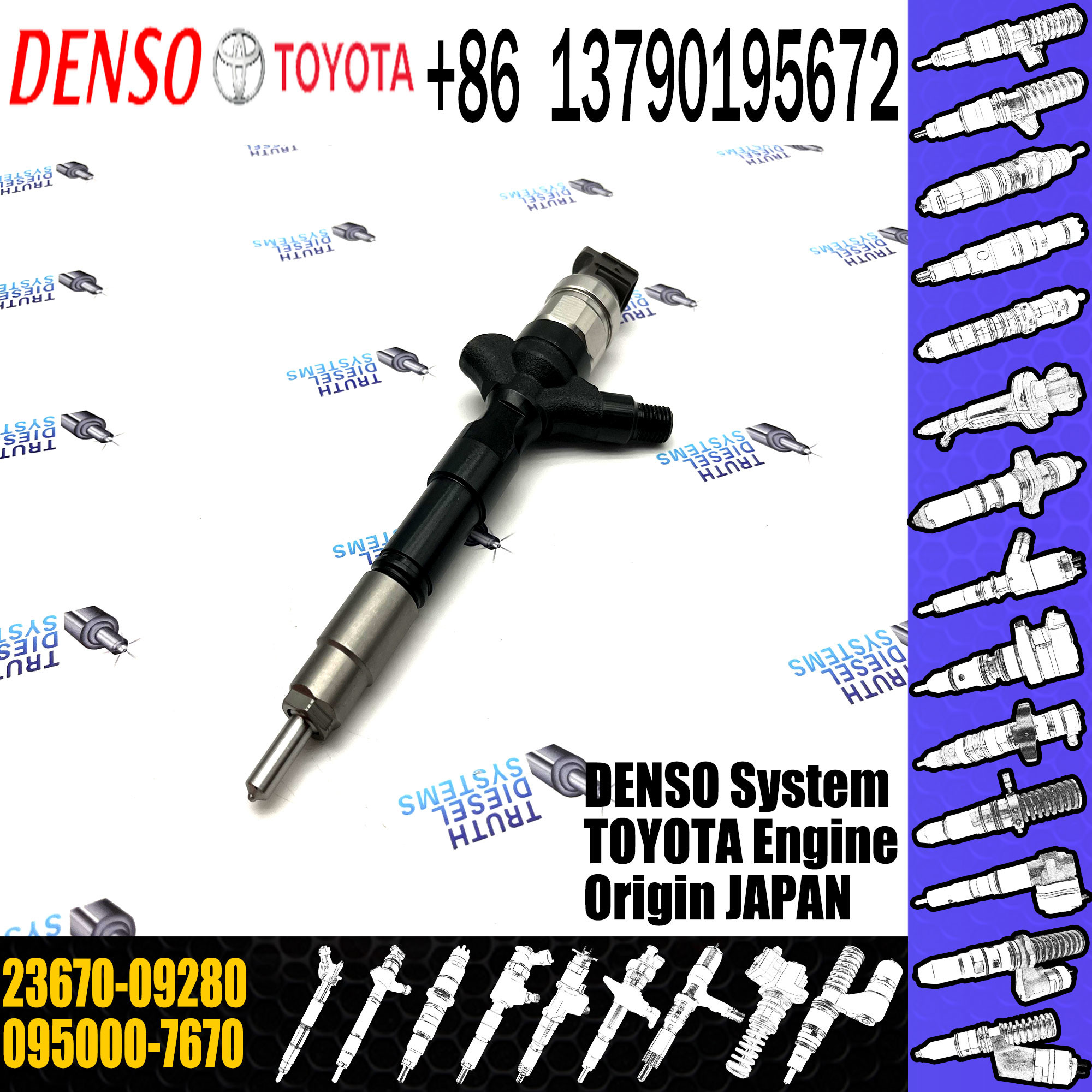 Fuel injector 095000-7670 23670-09280 for engine pump injector sprayer 095000-7670 23670-09280