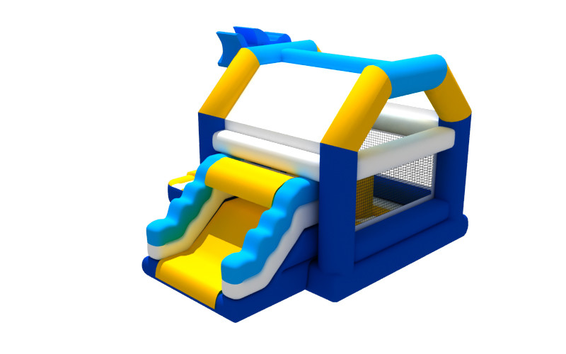 Ocean Park Theme Shark Cartoon Inflatable Bouncy Castle With Slide Inflatable Bouncer Combo