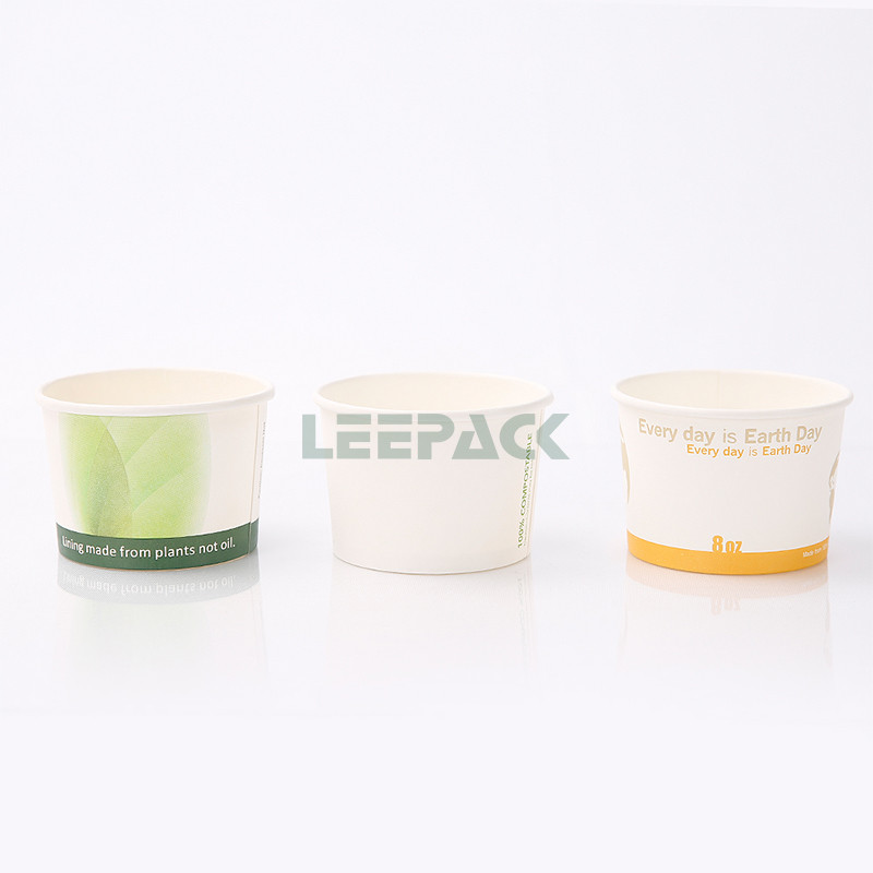 Double PE coating Ice cream container customized disposable 4oz 8oz 10oz 12oz paper bowl ice cream cup with lids