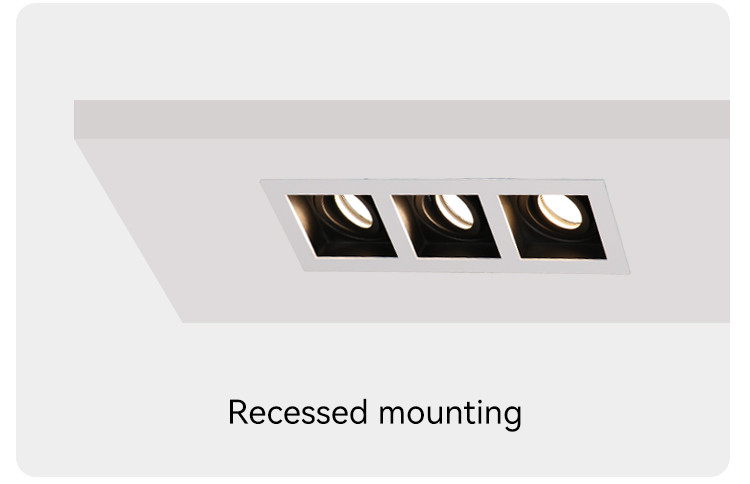 Recessed Spotlight Downlight Frame Triple-head GU10 MR16 Commercial Adjustable