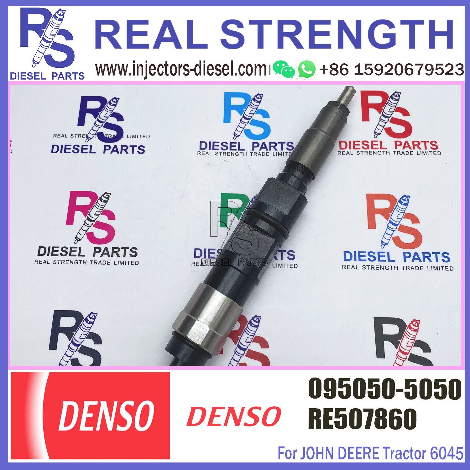 Common Rail Diesel Fuel Injector 095050-5050 RE507860 RE516540 RE519730 RE501924 Tractor