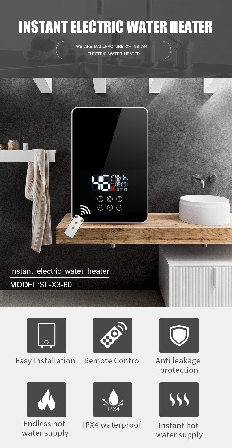 Global Portable Tankless Hot Water Heater 220V Hotel Water Heater 6000W