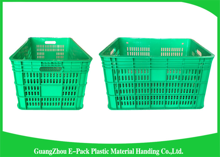 Health Blue Plastic Food Crates Big Capacity Easy Stacking Long Service Life