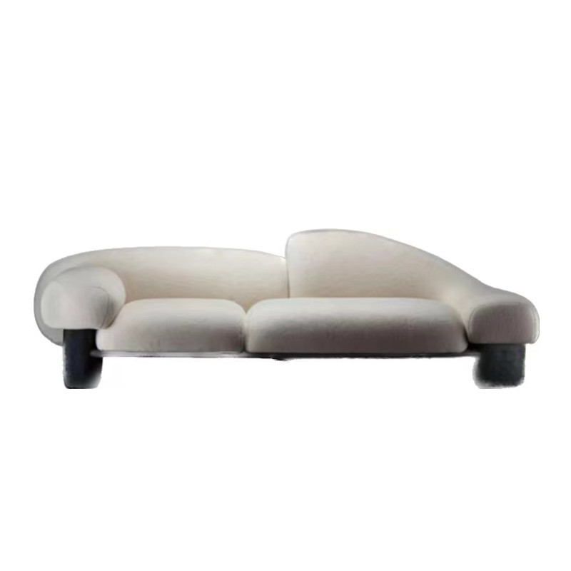 Italian Minimalist Hotel Lobby Furniture Nordic Fabric Cloud Shape Light Luxury Curved Sofa