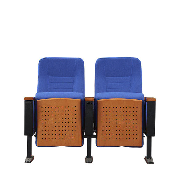 Dark blue Wooden Armrest Stain Resistant Folding Cinema Seats