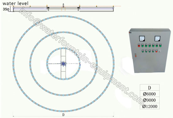 Musical Control Outside Water Fountain Diameter 6000mm Customizable Material