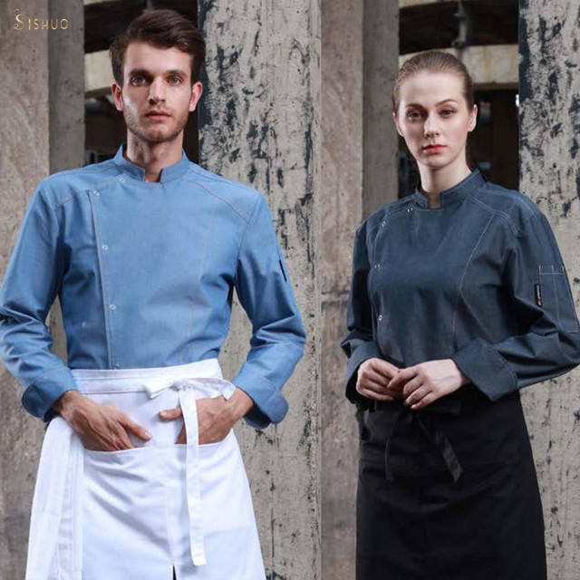 Breathable OEM Service Chef Uniform Tops For Men And Women