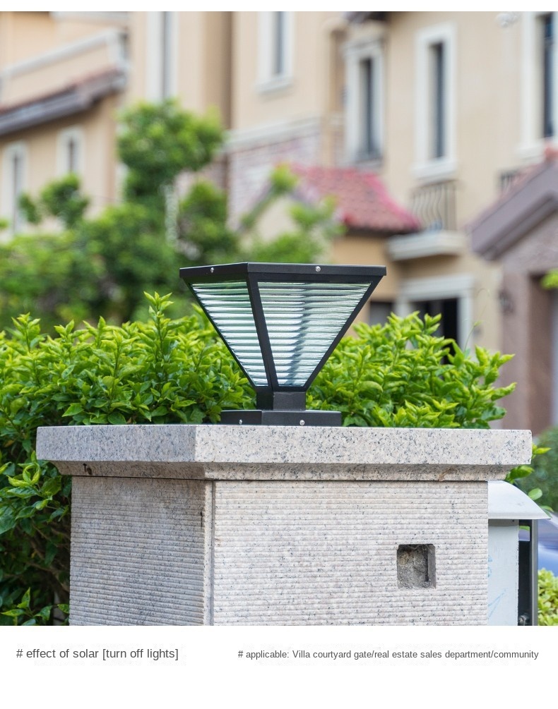 Durable Led Solar Powered Pillar Light Waterproof Electric Lamp Post for Outdoor Column