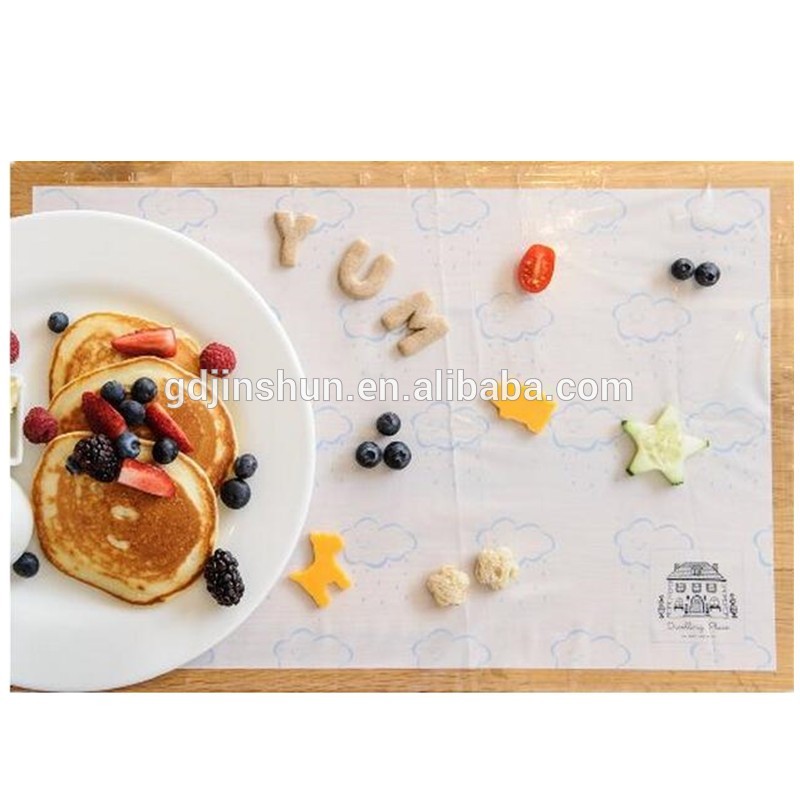 Customized disposable waterproof LDPE plastic placemats table mat for babies