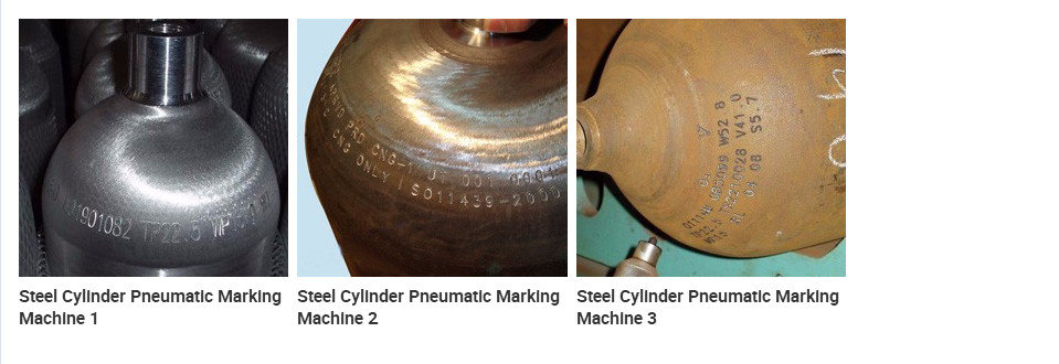 Steel Cylinder Dot Peen Marking Machine Pneumatic Driven 300W For Steel Bottle