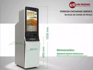 China Fully Automatic Self Service Currency Exchange Machine Left Right Multimedia Speaker on sale