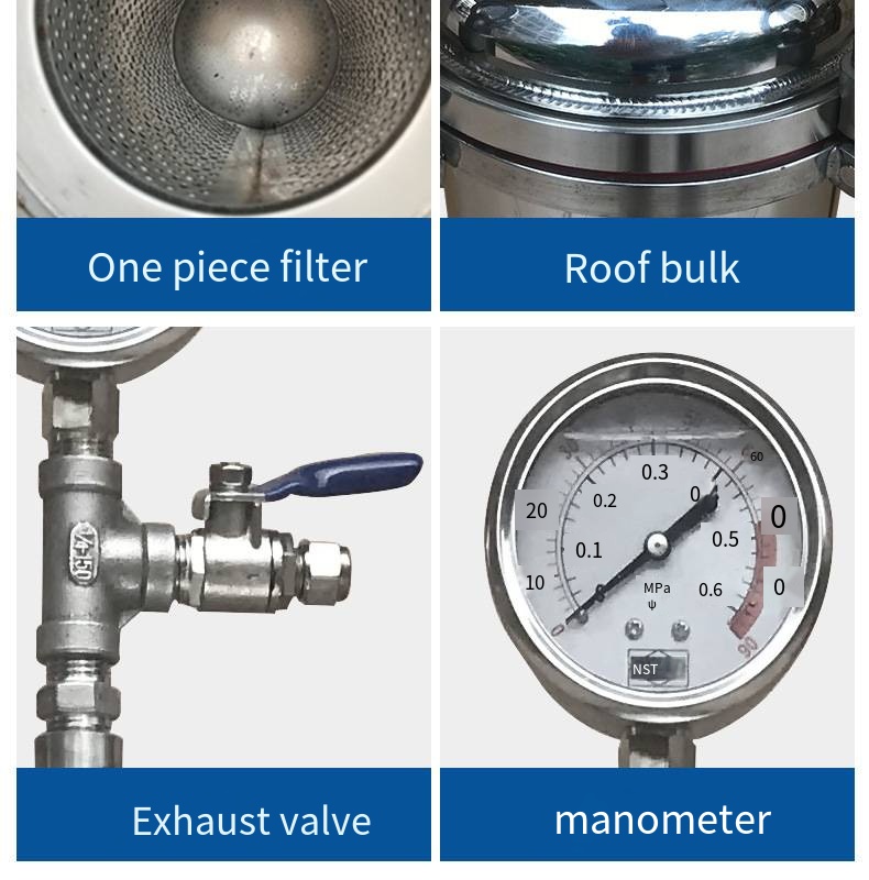 62 KG Weight Stainless Steel Bag Filter Housing System Micron Options for Food Shop