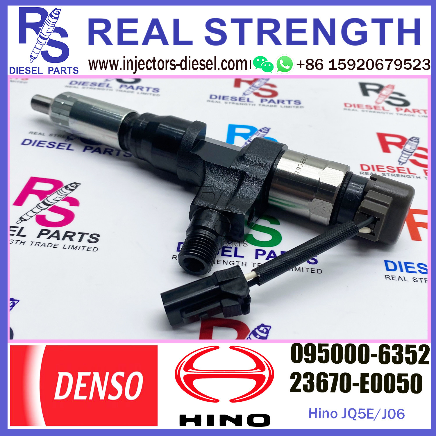 JQ5E / J06 Excavator Car Fuel Injector 095000-6353 095000-6350 095000-6352