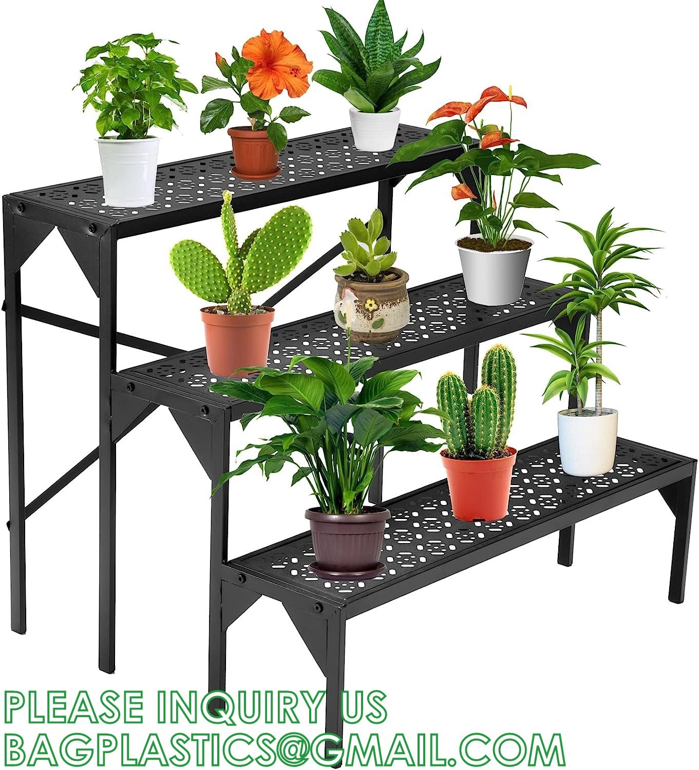 Metal Plant Stand Garden Display Shelf Flower Pot Holder Storage Organizer Rack Indoor Home Outdoor Patio Balcony