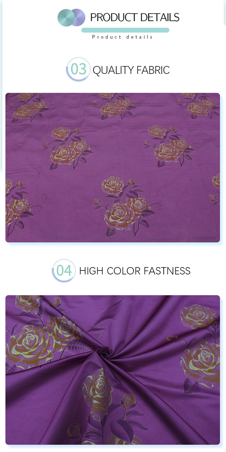 Anti Odor Waterproof Mattress Quilting Fabric Purple Colour 120gsm