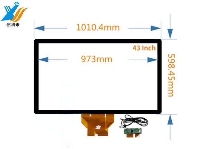 43 Inch Multi Capacitive Touch Screen With 4.3mm Total Thicknes And Unlimited Touch Life