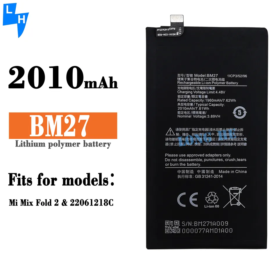 OEM BM24 BM25 BM26 BM27 Battery for XIAOMI Mi Mix Fold/M2011J18C 2460mAh 2560mAh 0 Cycle