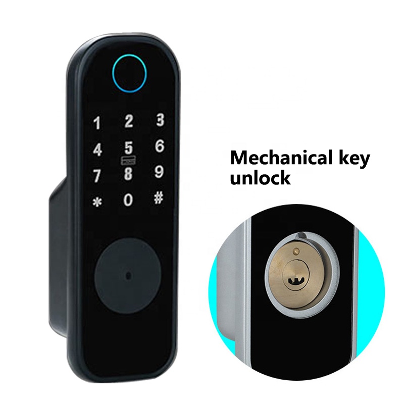 App Double Sided Fingerprint Lock For Iron Gate Silver Black